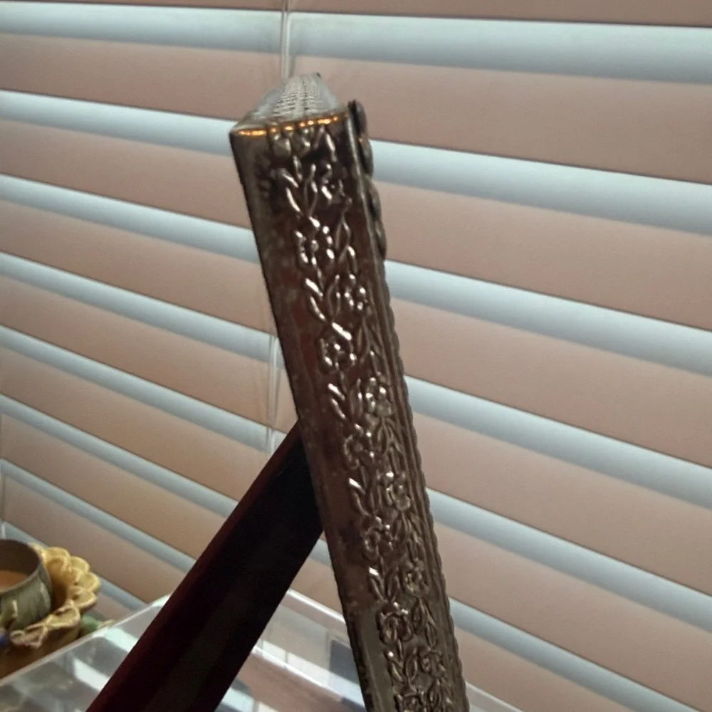 Vtg Faux Mother of Pearl Picture Photo Frame 8x10 Ornate Gold Tone Metal MCM - Picture 6 of 10